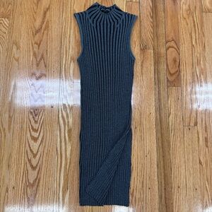 Rock & Republic Sleeveless Ribbed Knit Sweater Dress - Black & Green